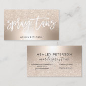 Spray tans chic gold glitter ombre metallic folie visitekaartje (Voorkant / Achterkant)