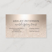 Spray tans chic gold glitter ombre metallic folie visitekaartje (Achterkant)