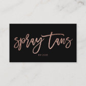 Spray tans logo elegant roos gold typografie zwart visitekaartje (Voorkant)