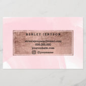 Spray tans logo elegant roos goudpografie roze flyer (Achterkant)