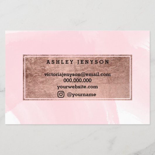 Spray tans logo elegant roos goudpografie roze flyer (Achterkant)