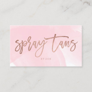 Spray tans logo elegant roos goudpografie roze visitekaartje