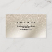 Spray tans logo tanden typografie parelglitter visitekaartje (Achterkant)