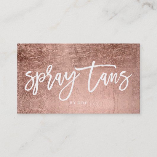Spray tans logo white elegant roos gold typografie visitekaartje (Voorkant)