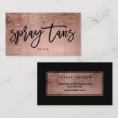 Spray tans logo zwarte elegant roos goudtipografie visitekaartje (Voorkant / Achterkant)
