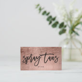 Spray tans logo zwarte elegant roos goudtipografie visitekaartje (Staand voorkant)