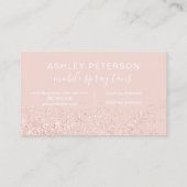 Spray tans script roos goud glitter blush roze visitekaartje (Achterkant)