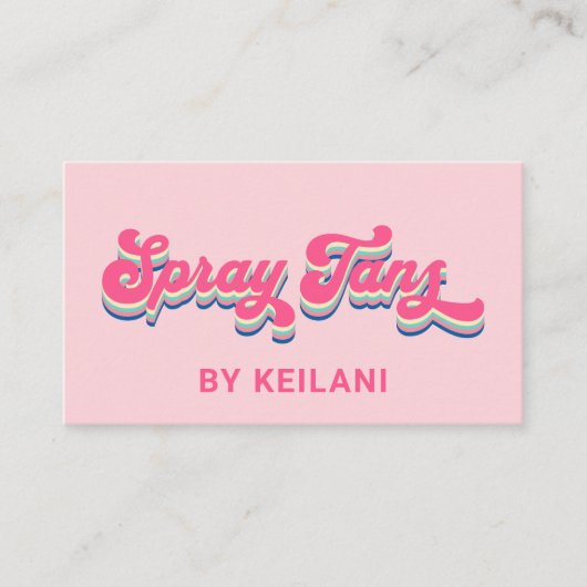 Spray Tans Tanning Specialist Groovy Retro Visitekaartje (Voorkant)