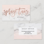 Spray tans typografie witte marmer visitekaartje (Voorkant / Achterkant)