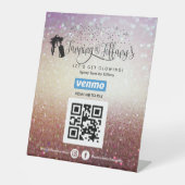 SPRAY TANS VENMO QR CODE PEDESTAL SIGN RECLAMEBORD MET VOETSTUK (Voorkant)