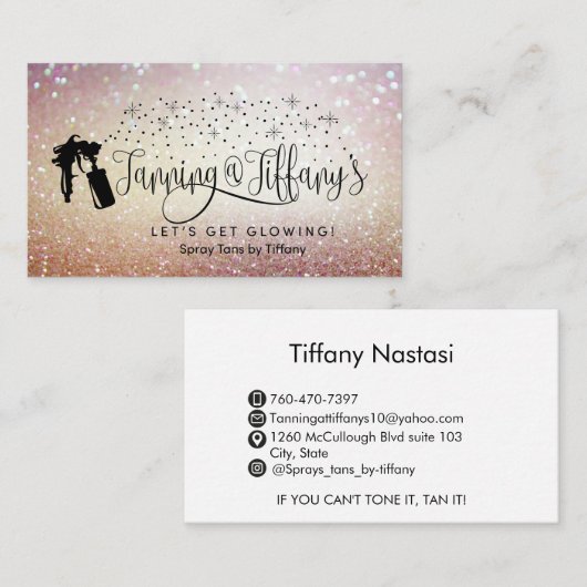 SPRAY TANS VISITEKAARTJE (Voorkant / Achterkant)