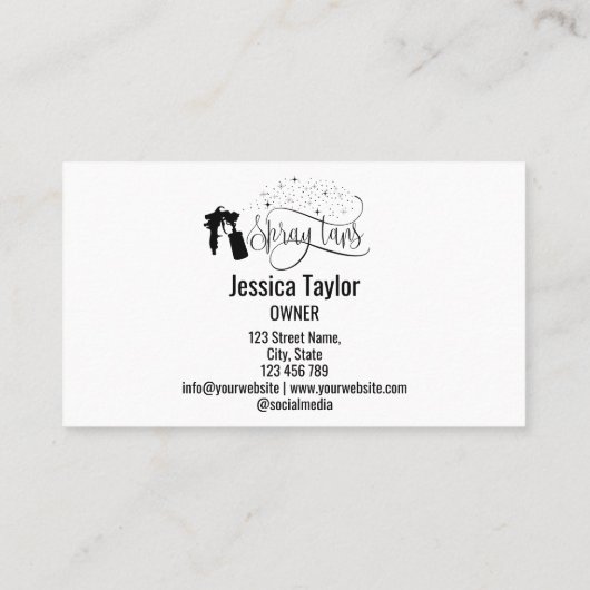 SPRAY TANS VISITEKAARTJE (Achterkant)