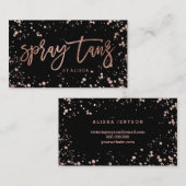 Spray tanz script roos gouden confetti spatten visitekaartje (Voorkant / Achterkant)