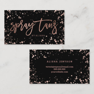 Spray tanz script roos gouden confetti spatten visitekaartje