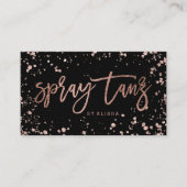 Spray tanz script roos gouden confetti spatten visitekaartje (Voorkant)