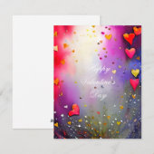 Spray van harten valentijn  feestdagenkaart (Voorkant / Achterkant)