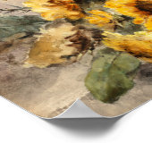 Spray van zonnebloemen op een steen, M. Roosenboom Poster (Hoek)