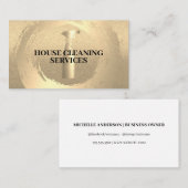 Sprayfles | Goud geborsteld | Schoonmaken Visitekaartje (Voorkant / Achterkant)