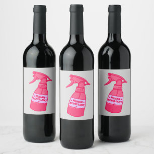 Sprayfles voor mensafstotend middel Sassy humor Wijn Etiket