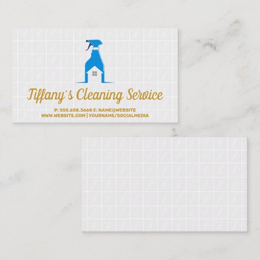 Sprayflespictogram | Badtegel Zakelijke kaart Visitekaartje (Voorkant / Achterkant)