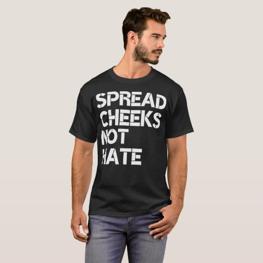 Spread Cheeks Niet Haat Gym Mannen Graphic Fitne T-shirt (Voorkant volledig)