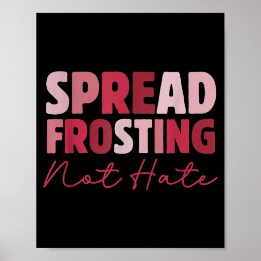 Spread Frosting Not Hate - Funny Baking Lovers Bak Poster (Voorkant)
