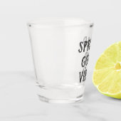 "Spread Good Vibes" Modern minimalist Shot Glas (Links)