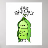 Spread Hap-pea-ness Cute Peas Pun Poster (Voorkant)