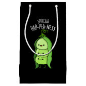 Spread Hap-pea-ness Funny Peas Pun Dark BG Klein Cadeauzakje (Voorkant)