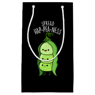 Spread Hap-pea-ness Funny Peas Pun Dark BG Klein Cadeauzakje
