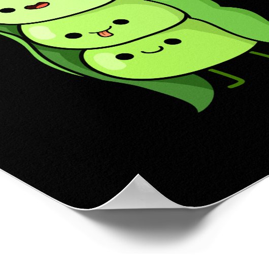 Spread Hap-pea-ness Funny Peas Pun Dark BG Poster (Hoek)