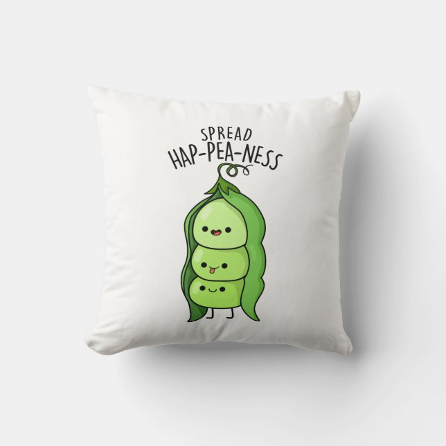 Spread Hap-pea-ness Grappige Erwten Pun Kussen (Voorkant)