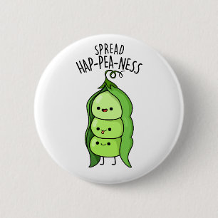 Spread Hap-pea-ness Grappige Erwten Pun Ronde Button 5,7 Cm