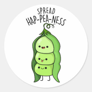 Spread Hap-pea-ness Grappige Erwten Pun Ronde Sticker