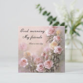 Spread Holiday Cheer: "Goedemorgen Vriend" Flat Feestdagenkaart (Staand voorkant)