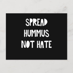 Spread Hummus not Hate Vegan Vegetarian Food Gift Briefkaart