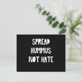 Spread Hummus not Hate Vegan Vegetarian Food Gift Briefkaart (Staand voorkant)