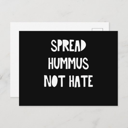 Spread Hummus not Hate Vegan Vegetarian Food Gift Briefkaart (Voorkant / Achterkant)
