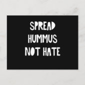 Spread Hummus not Hate Vegan Vegetarian Food Gift Briefkaart (Voorkant)