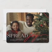 Spread Joy Classic Script Typography Moderne Photo Feestdagenkaart (Voorkant)