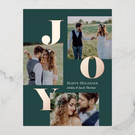 Spread Joy Editable Color Folie Holiday Briefkaart (Voorkant)