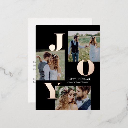 Spread Joy Editable Color Folie Holiday Briefkaart (Voorkant / Achterkant)