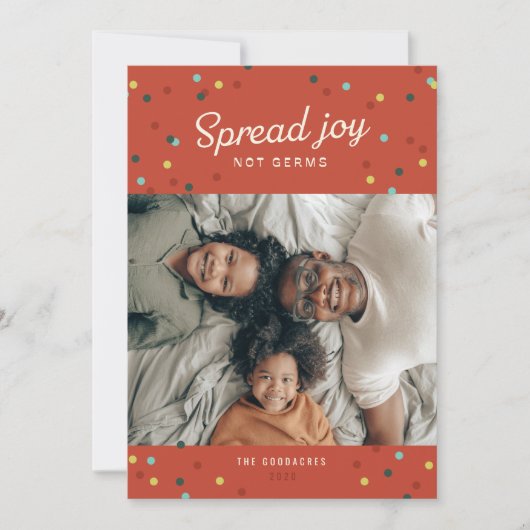 Spread Joy, geen Germs Flat Holiday-kaart Feestdagenkaart (Voorkant)