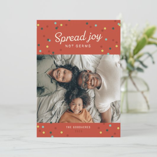 Spread Joy, geen Germs Flat Holiday-kaart Feestdagenkaart (Staand voorkant)