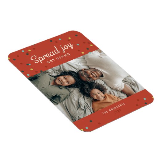 Spread Joy, geen Germs Holiday Foto Magneet (Rechterzijde)
