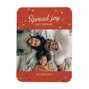 Spread Joy, geen Germs Holiday Foto Magneet