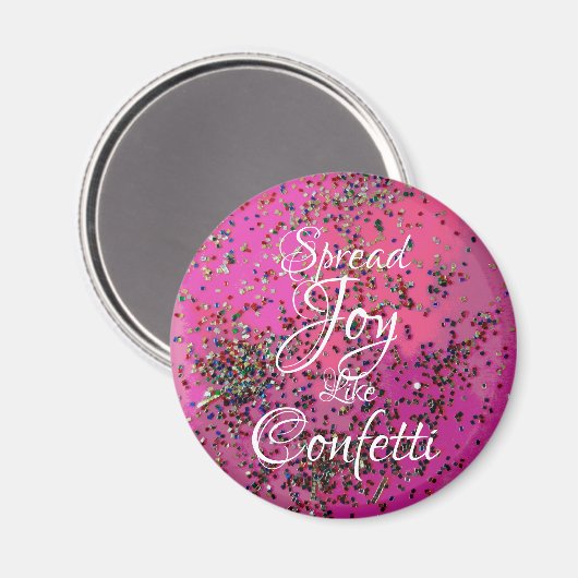 Spread Joy like Confetti Magenta Magneet (Voorkant / Achterkant)