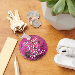 Spread Joy like Confetti Magenta Sleutelhanger