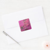 Spread Joy like Confetti Magenta Vierkante Sticker (Envelop)