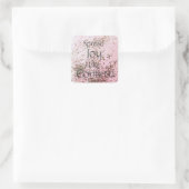 Spread Joy like Confetti roze Vierkante Sticker (Tas)